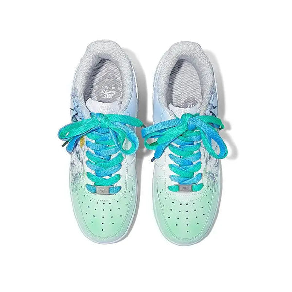 [Custom Lotus emerging from water]Nike Air Force 1 Anti-Slip Wear-Resistant Lightweight Breathable Low-Top Skateboard Shoes W
