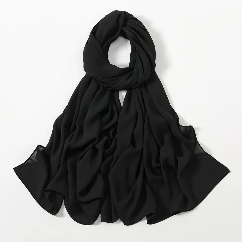 180g Heavy Chiffon Hijab Scarf Muslim Abayas Shawl Women Hijab Cloth Premium Chiffon Headscarf Turban Malaysian Islamic Dresses