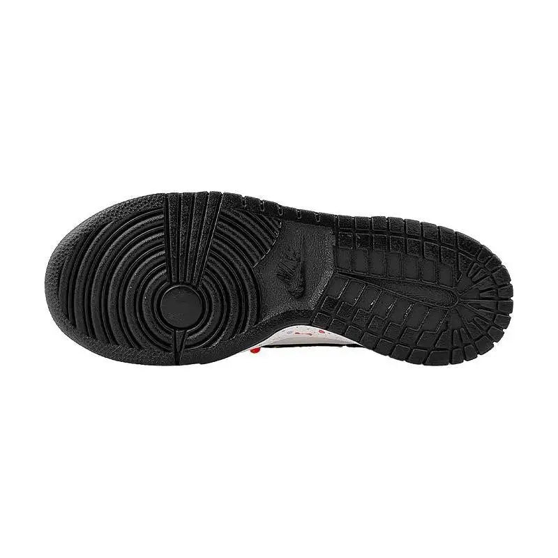 [Custom Rainbow Pac-Man S-BOX]Nike Dunk Anti-Slip Wear-Resistant Low-Top Skateboard Shoes GS Black White Yellow