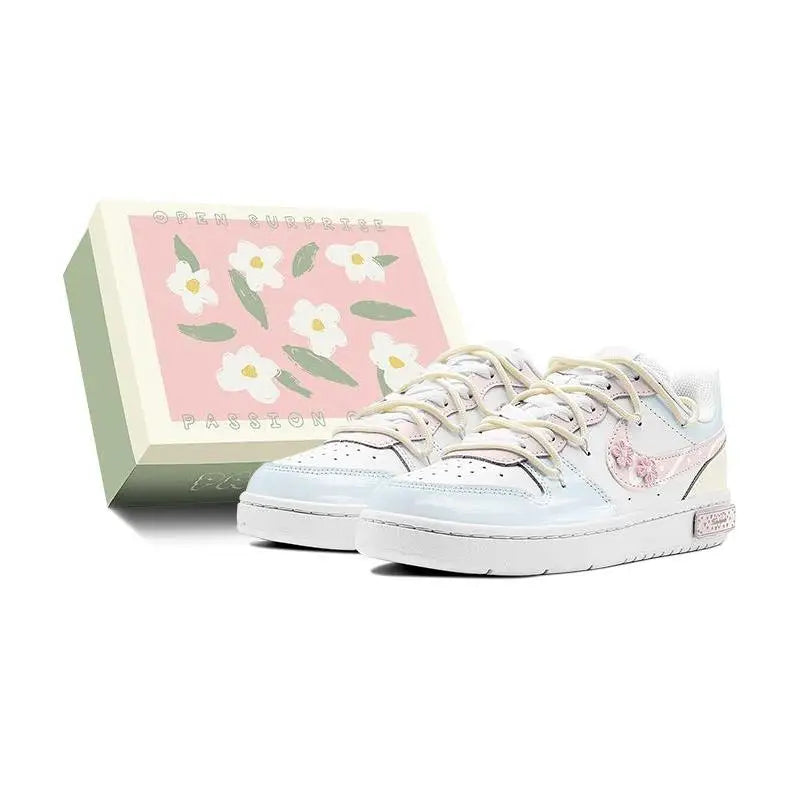 [Custom Chunhe Huayu S-BOX]Nike Court Borough Skateboard Shoes Women's Low-Top Blue