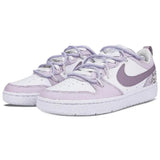 [Custom Purple cute dragon]Nike Court Borough Purple Cute Dragon Non slip Lightweight Low Top Skateboard Shoes GS White Purpl
