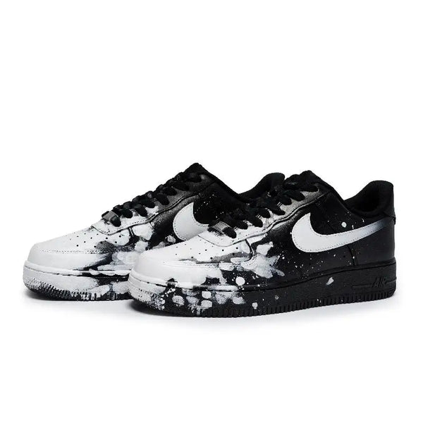 [Custom Men's dark White Flame S-BOX]Nike Air Force 1 07 811 Manufacture Gothic White Flame Special Shoe Box Low-Top Skateboa