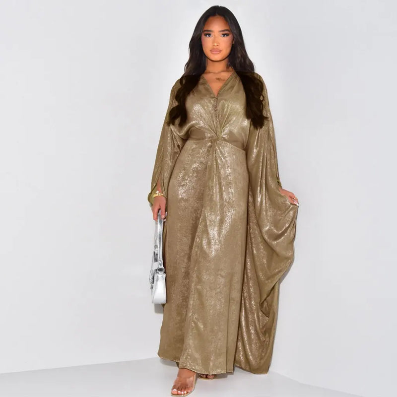 Loriya Elegant Spring Summer Party Dress Robe Abaya LR824 Size L/XL/XXL/XXXL for plus Size Women Fashionable Outerwear