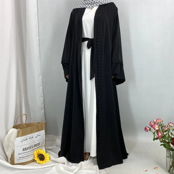 Elegant Long Dress Loose Maxi Fashion Women's Clothing Cardigan Abaya Robe Solid Color