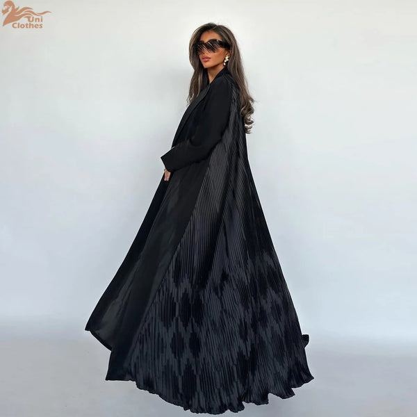 Luxury Black Abaya Dress for Women 2025 Arabic Modest Coat Elegant Islamic Evening Gown New Arrive Turkey Kaftan Robe