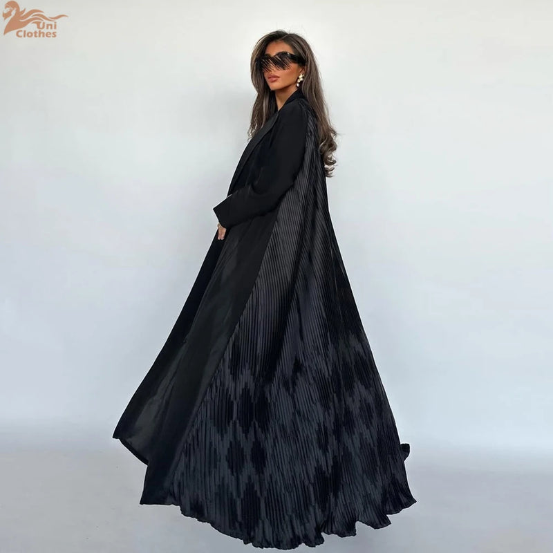 Luxury Black Abaya Dress for Women 2025 Arabic Modest Coat Elegant Islamic Evening Gown New Arrive Turkey Kaftan Robe
