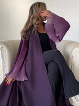 Open Front Abaya Muslim Flare Sleeve Casual Arabian Abayas Middle-East Elegant Turkey Kaftans Women Jilbabs Islamic Maxi Dresses