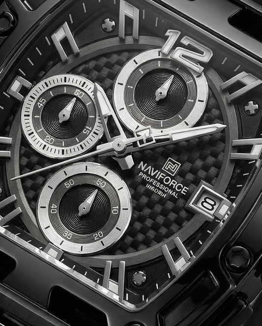 W13-Naviforce Men's Chronograph Watch - Bold Black Design - Raakaat