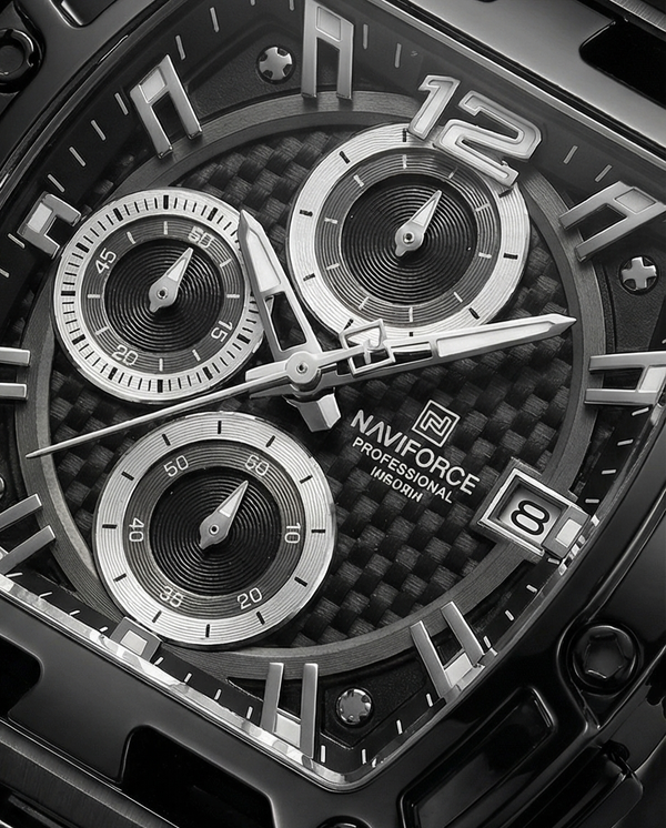 W13-Naviforce Men's Chronograph Watch - Bold Black Design - Raakaat