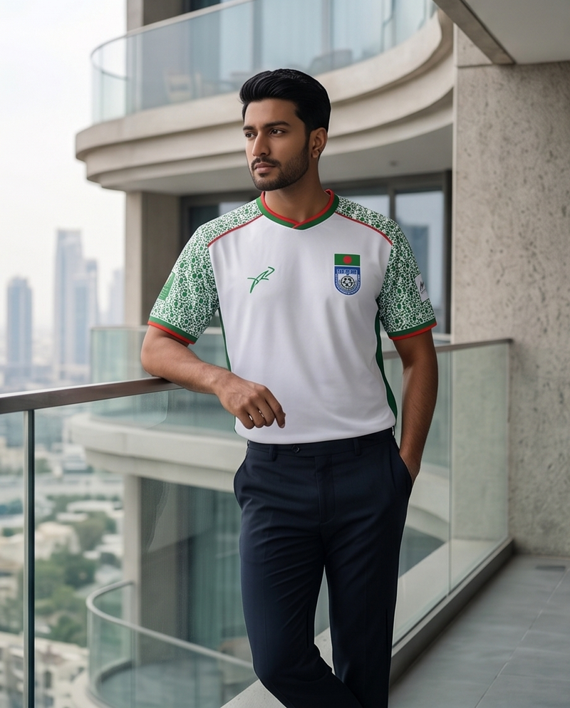 Bangladesh National Football Team Jersey - Player Edition Away kit-White - Raakaat
