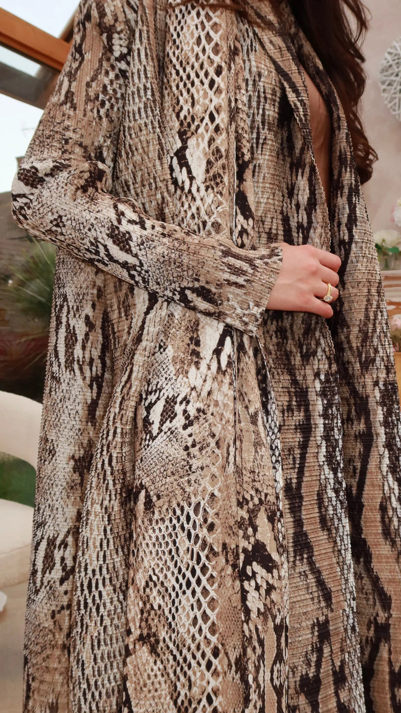 Pleated Women's Robe Embroidery Design 2025 Fall New Cardigan Women's Robe Abaya Featured Jacket Party Model