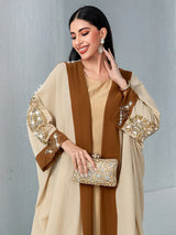 Luxury Diamonds Abaya Kimono Women Arabic Muslim Dress Dubai Moroccan Caftan Kebaya Ramadan Islam Clothing Eid Open Abayas Robe