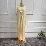 2025 NEW Muslim Abaya Dress for Women Puff Sleeve Cardigan Elegant Abayas Islam Women's Dress Monochromatic Europe and America