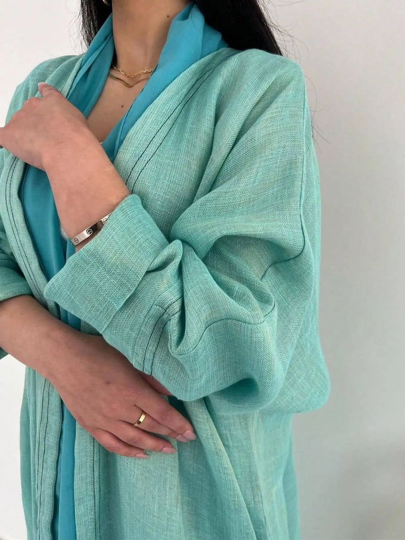 Middle-East Ethnic Clothing Full Sleeve Solid Loose Abaya Muslim Women Abayas Casual Kaftans Islamic Maxi Dresses Jilbabs