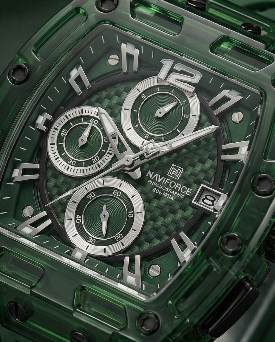 W12–Luxury Green Chronograph Watch for Men - Raakaat