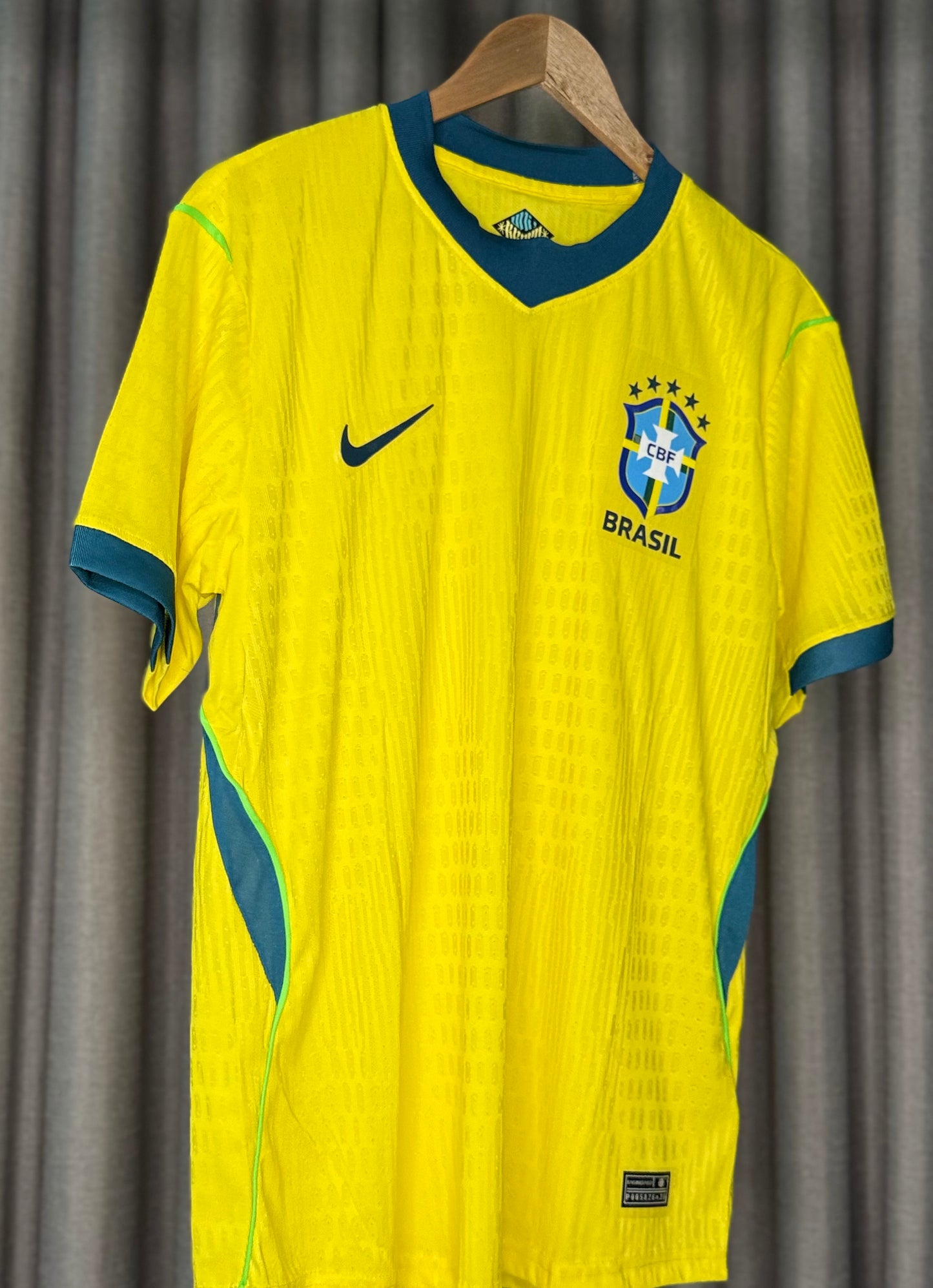 Brazil Home Jersey – Classic Yellow & Green 5-Star National Football T-Shirt