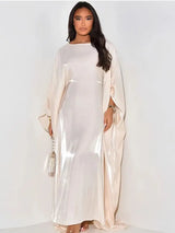 Batwing Butterfly Satin Shimmer Abaya Dubai Luxury Muslim Maxi Kaftan Dresses Abayas For Women Kebaya Caftan Robe Femme Vestidos