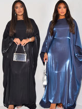 Batwing Butterfly Satin Shimmer Abaya Dubai Luxury Muslim Maxi Kaftan Dresses Abayas For Women Kebaya Caftan Robe Femme Vestidos