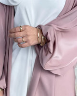 2025 NEW Muslim Abaya Dress for Women Puff Sleeve Cardigan Elegant Abayas Islam Women's Dress Monochromatic Europe and America