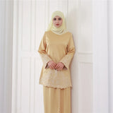 2Pcs Women Muslim Sets Dubai Outfits Islam Clothes Tops Skirts Abaya Dress Malaysia Baju Kurung Suit Femme Musulmane Ensembles