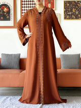 2025 New Lady Elegant Dress Chiffon Open Abaya with Zipper Muslim Women Dress Islamic Clothing Cardigan Abaya Women Muslim Dress