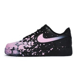 [Custom Women's dark pink foggy S-BOX]Nike Air Force 1 Skateboard Shoes Women's Low-Top Pink