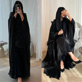 Women Muslim Kaftan Ramadan Hijab Dress Open Abaya Kimono Cardigan Diamonds Turkey Kebaya Caftan Marocain Femme Robe Jalabiya