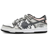 [Custom Valentine's Day]Nike Dunk Anti-Slip Wear-Resistant Low-Top Skateboard Shoes GS Gray White Pink