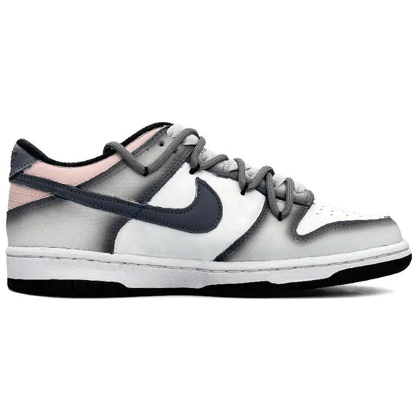 [Custom Valentine's Day]Nike Dunk Anti-Slip Wear-Resistant Low-Top Skateboard Shoes GS Gray White Pink