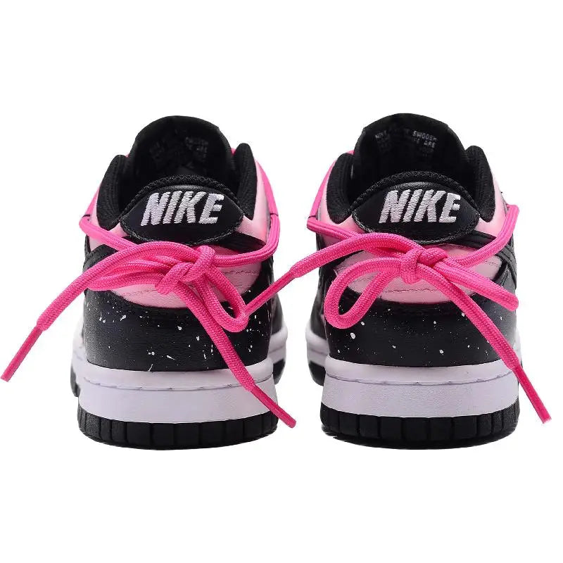 [Custom Black butterfly and pink]Nike Dunk Low Low-Top Skateboard Shoes GS Black Pink