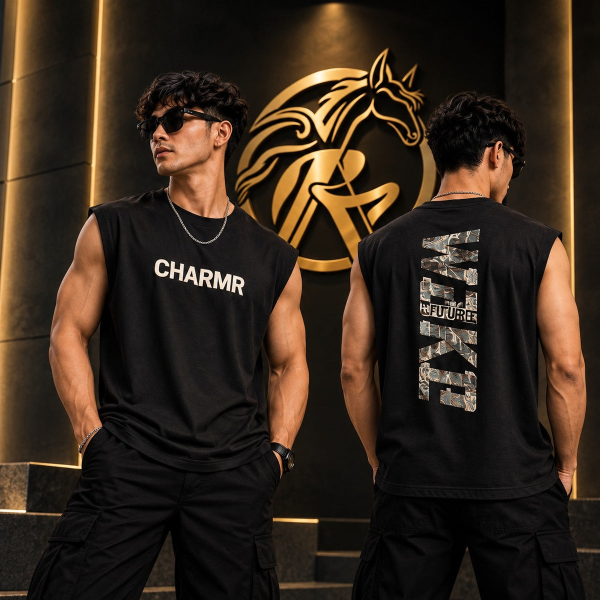 Men’s Premium Sleeveless Graphic T-Shirt – Oversized Streetwear Tank Top