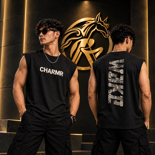 Men’s Premium Sleeveless Graphic T-Shirt – Oversized Streetwear Tank Top