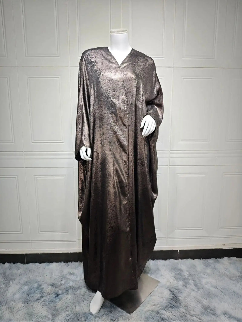 Ramadan Shiny Satin Open Kimono Abaya Dubai Luxury 2024 Muslim Abayas For Women Kaftan Dress Islam Clothing Robe Femme Musulmane