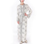 2025 New Black White Sequin Kimono Cardigan Abaya Dubai Luxury Muslim Kaftan Abayas for Women Turkish Islamic Clothing Outfit