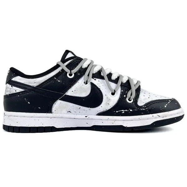 [Custom Peace and joy]Nike Dunk Low Wear-Resistant Low-Top Skateboard Shoes GS White Black
