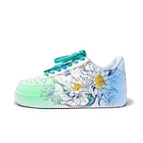[Custom Lotus emerging from water]Nike Air Force 1 Anti-Slip Wear-Resistant Lightweight Breathable Low-Top Skateboard Shoes W