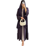Mq193 2025 Tiktok Fashion Dubai Turkey Elegant Cardigan with a Two-piece Scarf Abaya Abaya Ramadan Dubai Luxury Islam Elegant