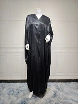 Ramadan Shiny Satin Open Kimono Abaya Dubai Luxury 2024 Muslim Abayas For Women Kaftan Dress Islam Clothing Robe Femme Musulmane