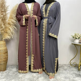 Lace Embroidery Abaya for Women Muslim Dress Dubai Turkish Kaftan Kimono Eid Ramadan Jalabiya Islam Kebaya Caftan Marocain Femme
