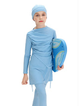 New 2025 Islamic Dubai Modest Abaya 3 Piece Set Burkini Muslim Kids Swimwear Girl With Swim Cap Femme Musulmane Clothing