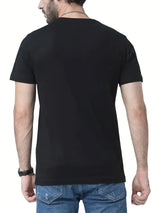 [Cotton | Soft] Soft, Breathable 100% Cotton Men's Gradient Letter Print T-Shirt | Casual Crew Neck Short Sleeve Tee