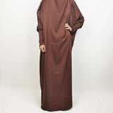 Muslim Fashion Abaya for Women Solid Satin One-piece Prayer Dress with Headscarf Saudi Arab Islamic Clothing Modesty Kaftan Robe