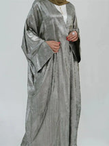 Shiny Batwing Satin Open Kimono Abaya Dubai Luxury 2024 Muslim Abayas For Women Kaftan Dress Islamic Clothing Femme