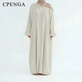 Ramadan Two Piece Linen Muslim Set for Women Elegant Dubai Modest Clothing Islamic Femme Travel Outfit Fashion Turkey Suit 2025