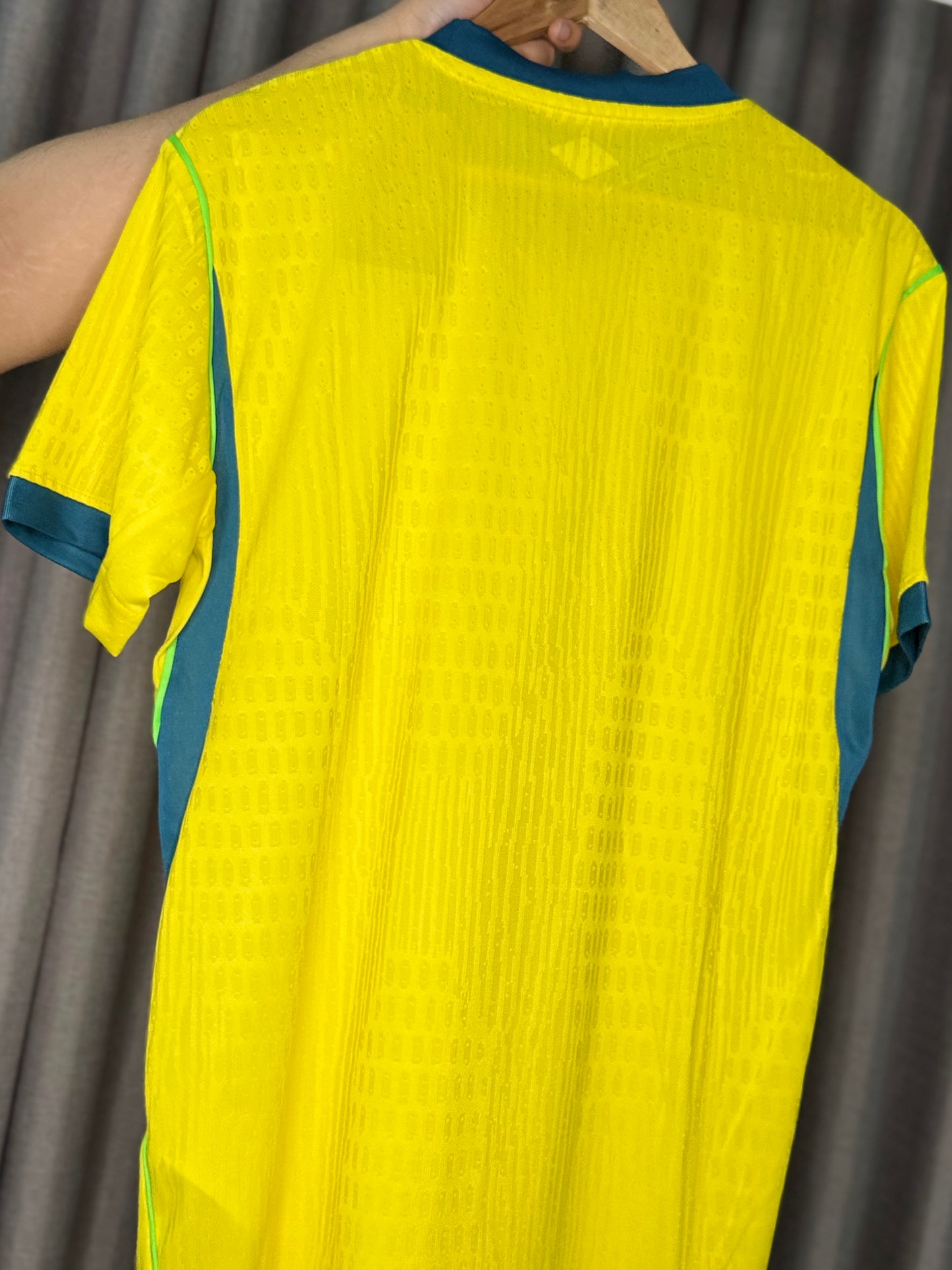 Brazil Home Jersey – Classic Yellow & Green 5-Star National Football T-Shirt