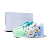 [Custom Lotus emerging from water]Nike Air Force 1 Anti-Slip Wear-Resistant Lightweight Breathable Low-Top Skateboard Shoes W