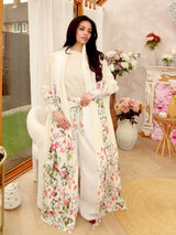 Pleated Women's Robe Embroidery Design 2025 Fall New Cardigan Women's Robe Abaya Featured Jacket Party Model