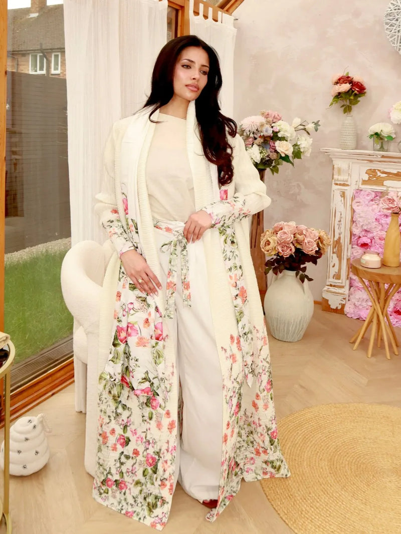Pleated Women's Robe Embroidery Design 2025 Fall New Cardigan Women's Robe Abaya Featured Jacket Party Model