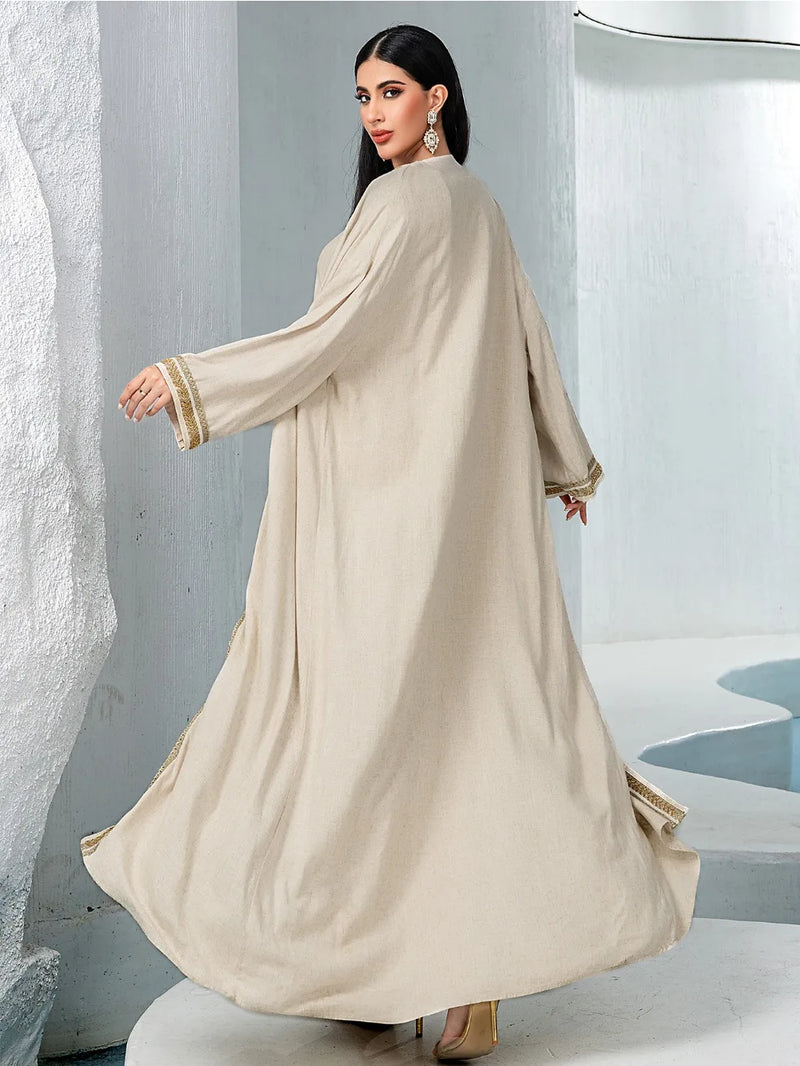 Women Abaya 2 Piece Set Diamond Party Long Dresses Muslim Caftan Robe Jalabiya Ramadan Kaftan 2025 Vestidos Largos