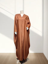 Hot sale Summer Women Islamic Clothing Shinny Polyester Thin Fabric Puff Sleeves Dubai Open Abaya for Muslim Women